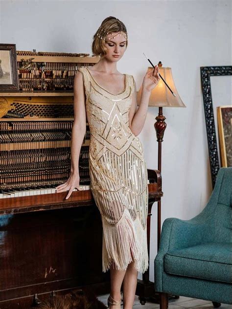 limited edition   handbeaded vintage art deco gown  golden
