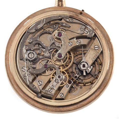Jules Mathey Locle Split Second Chronograph Pocket Watch Gold Filled