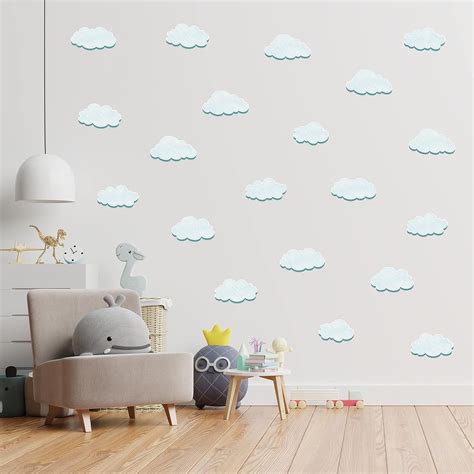 decalcomania cloud wall decals set   white clouds wall stickers