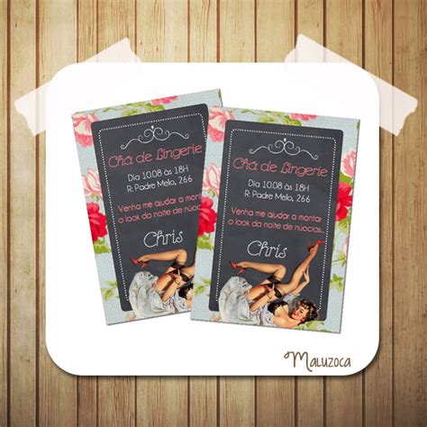Convite Ch De Lingerie Floral Pin Up Elo Produtos Especiais