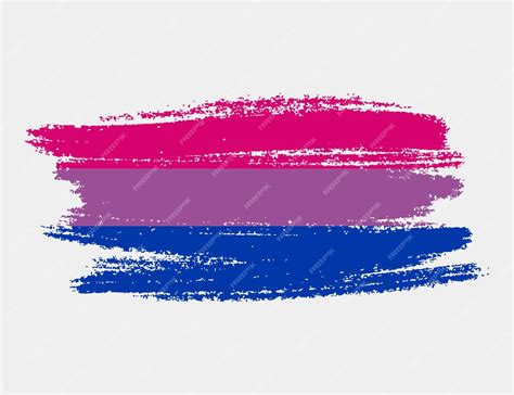 Bandera Bisexual Pintada Con Pincel Sobre Fondo Blanco Concepto De