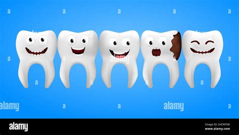 realistic funny teeth  facial expressions smiling white teeth