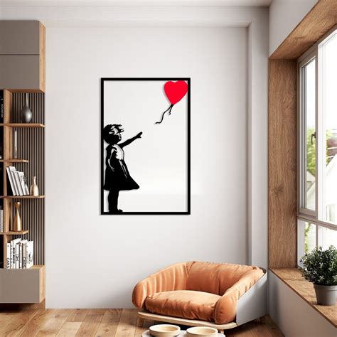 Banksy Balloon Girl Metal Wall Art, Freedom Art, Banksy Poster, Modern ...