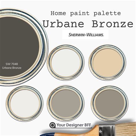 SW 7048 Urbane Bronze Complementary Color Palette For Sherwin - Etsy España