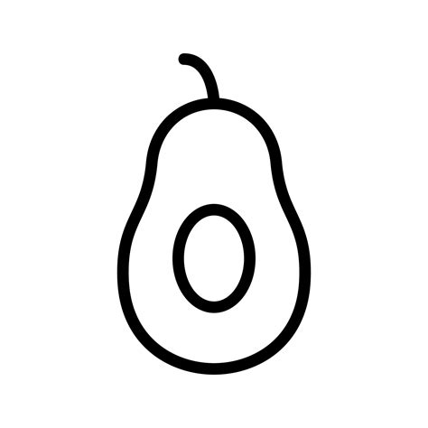 avocado icon vector outline illustration  vector art
