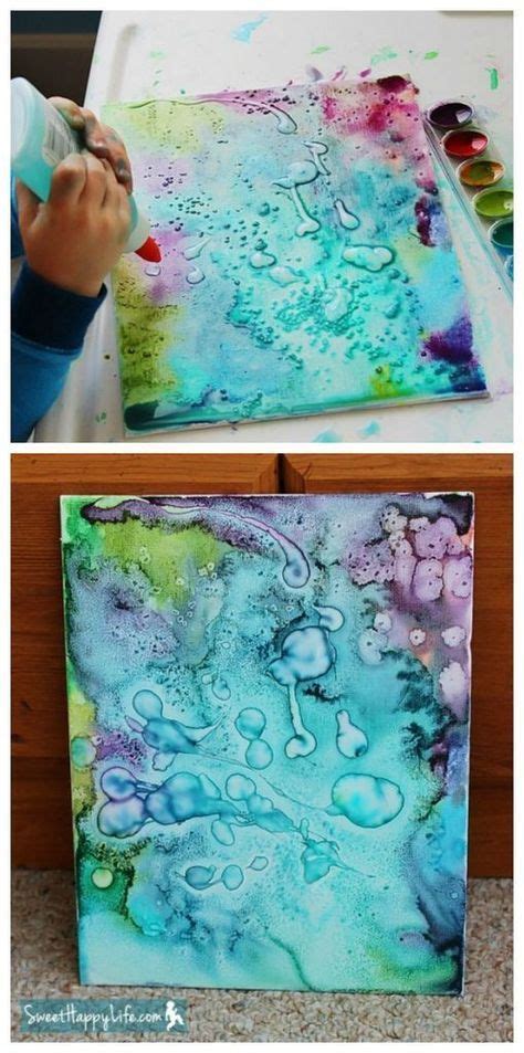 Diy Salt And Glue Abstract Art Abstract Art Projects Canvas Art