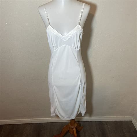 Vintage JC Penny Ivory Nylon Full Slip Lingerie Size Gem