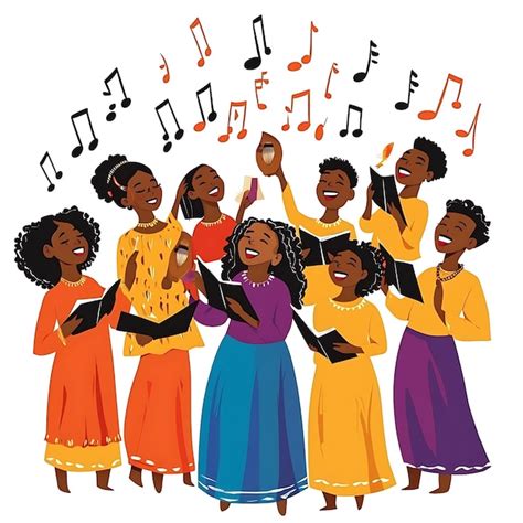 A Joyful African American Choir Singing Together Premium Ai Generated