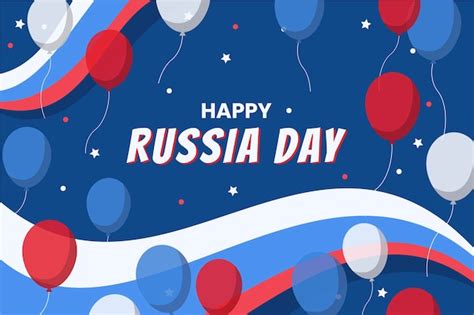 Free Vector Flat Russia Day Background With Balloons