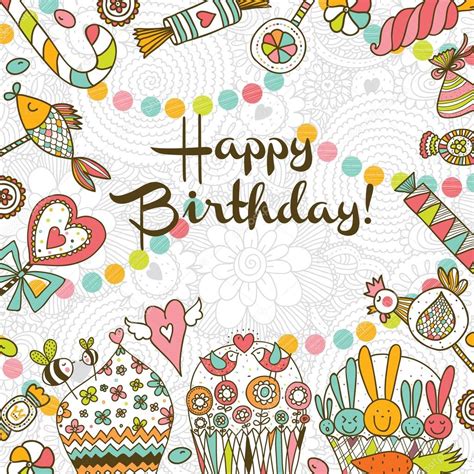 Happy Birthday Postcard — Stock Vector © Vyazovskaya 57167141