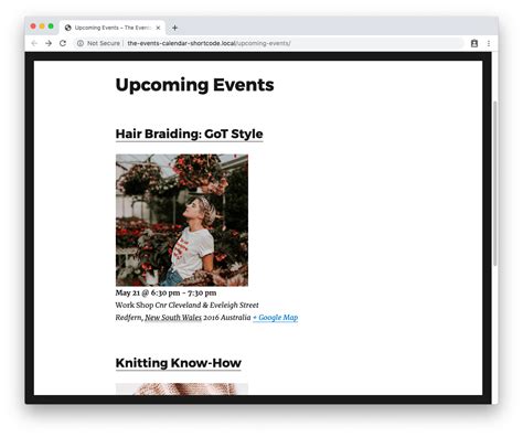 How To Display Events From The Events Calendar On A Page