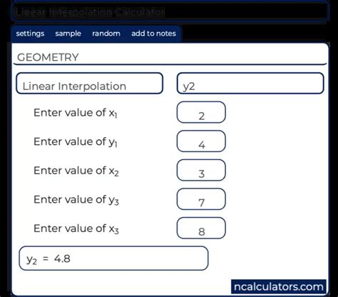 Linear Interpolation Calculator