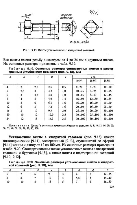 Винты с квадратной головкой - Энциклопедия по машиностроению XXL
