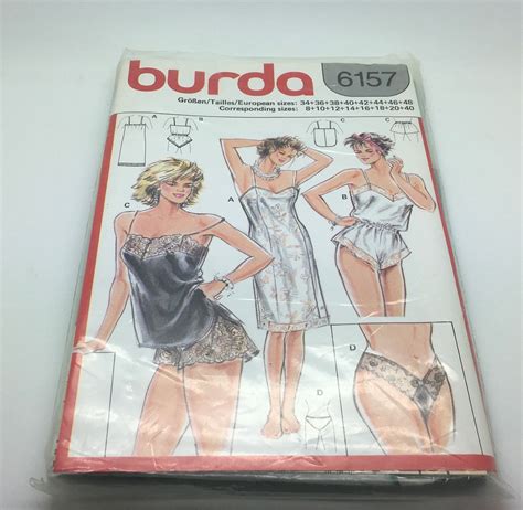 Burda Sewing Pattern Slip Teddy Camisole Shorts Lingerie Sexy Underwear Size