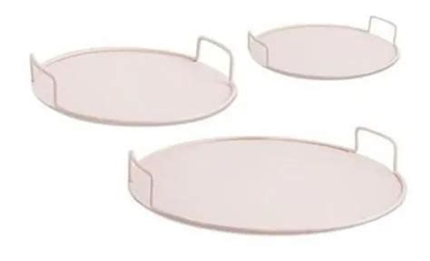 Conjunto De Bandeja Nude Em Metal P M G