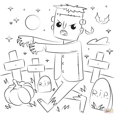 Frankenstein silhouette | Free Printable Coloring Pages