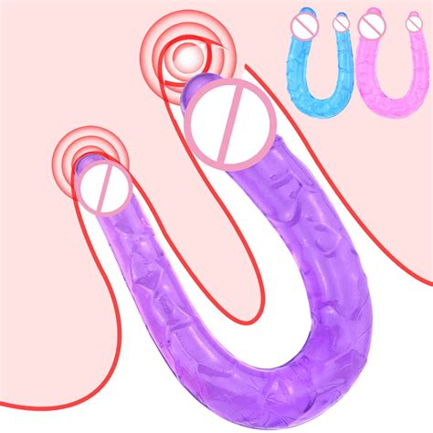 Consolador Realista De Doble Cabeza Para Mujeres Y Hombres Juguete Sexual Largo Anal Con Pene