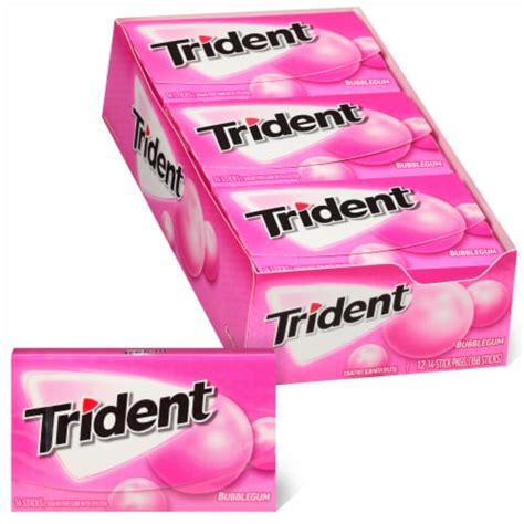 Trident Sugar Free Bubblegum Gum 12 Pk 14 Ct Frys Food Stores