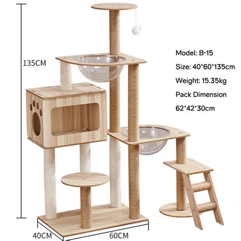 luxury wooden cat tower  indoor cats manufacturercustom luxury