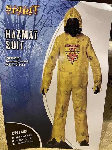 Hazmat Suit Halloween Costume Spirit Child XL 14-16 - Gem