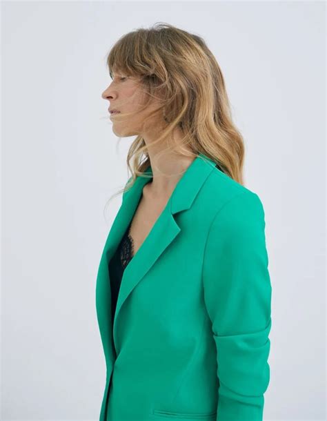 Veste De Tailleur Vert IKKS Prix Doux Femme Veste Blazer Lora