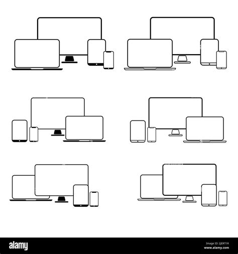 Devices And Electronics Related Line Icons Computers And Mobile Phones