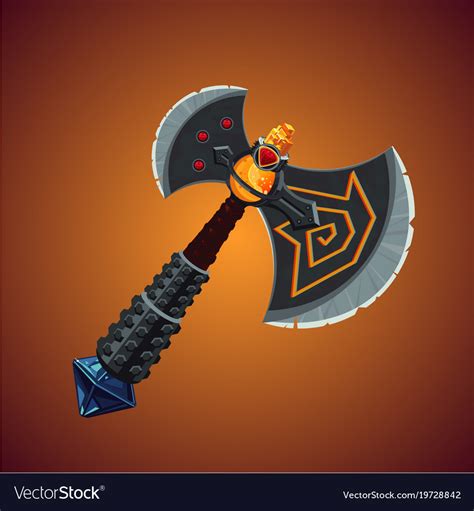 Fantasy viking axe magic weapon game design Vector Image