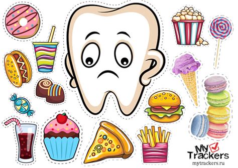 Игра "Вредная и полезная еда для зубов" для детей 2-6 лет