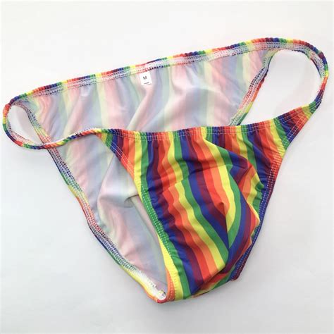 K PW String Bikini String Narrow Waist Body Posing Flag Stripes