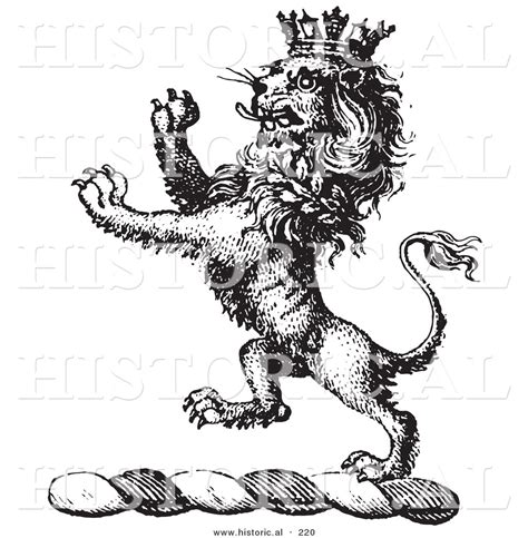 Historical Vector Illustration Of A Lion Crest Featuring A Crown