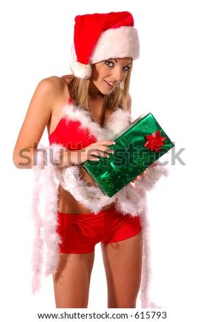 Naked Blonde Girl Santa Hat Christmas Stock Photo 38995012 Shutterstock