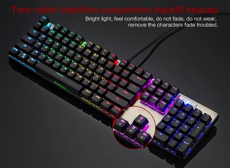 Motospeed CK104 Gaming Mechanical Keyboard 104 Keys RGB Switch Real ...