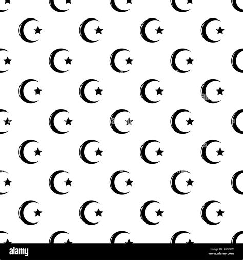 Star crescent symbol islam pattern vector seamless Stock Vector Image ...