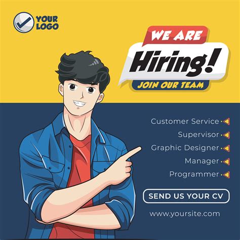 Join our team. Social media post template vector illustration pro