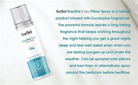 SurSol Breathe Easy Cold Flu Relief Sleep Spray Pillow Mist Anti