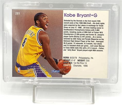 1996 97 Official Skybox Rookies 96 97 Vintage Kobe Bryant Rookie