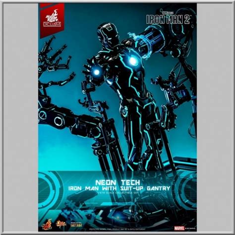 Figurine Hot Toys Neon Tech Iron Man With Suit Up Gantry Iron Man Figurines Mania