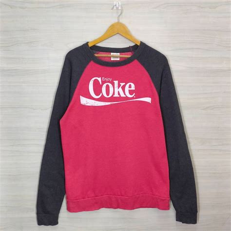 COCA COLA Crewneck Raglan Vintage 90s Coca Cola Sweatshirt Spellout