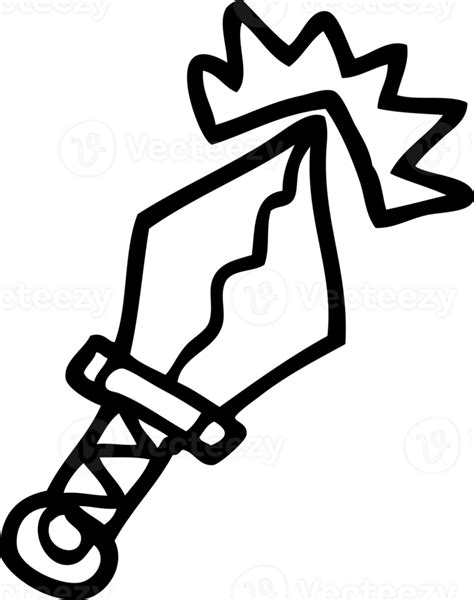 Line Drawing Cartoon Sharp Dagger Icon 40841142 Png