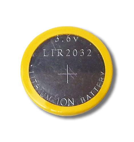 Li-Ion Rechargeable 2032 Button Cells, LR2032, 3.6V 40mAh (20d x 3.2mm ...