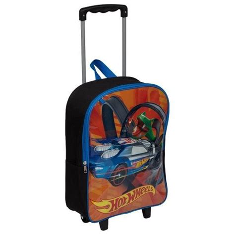 Kit Mochila Hot Wheels Escolar Infantil Rodinhas Carrinho Tam G Lancheira Sestini Kit