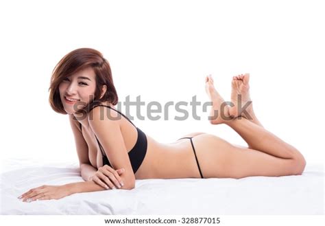Sexy Asian Woman Lingerie Lying On Stock Photo 328877015 Shutterstock