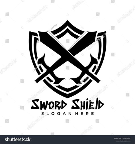 Sword Shield Design Logo Template Sword Stock Vector Royalty Free