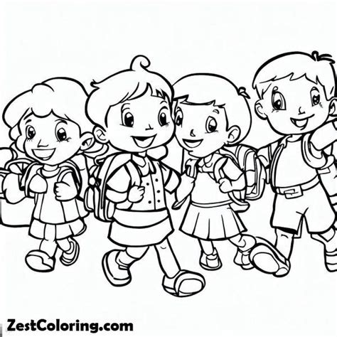 walk    day  school coloring page coloring  kids