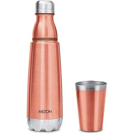 Milton Vertex Steel 1000 Thermosteel Hot Or Cold Water Bottle With Stainless Steel Tumbler 1