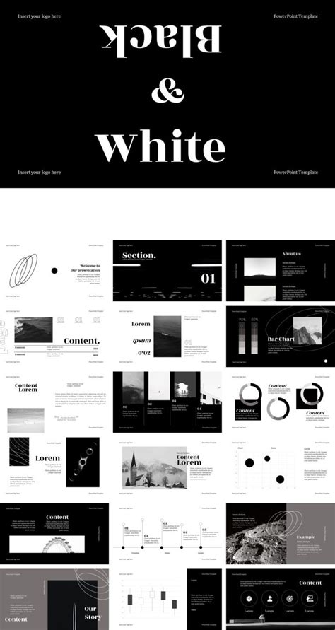 Black and white powerpoint template – Artofit