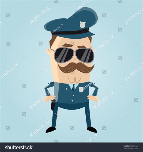Funny Cop Sunglasses Mustache Stock Vector Royalty Free 524788126