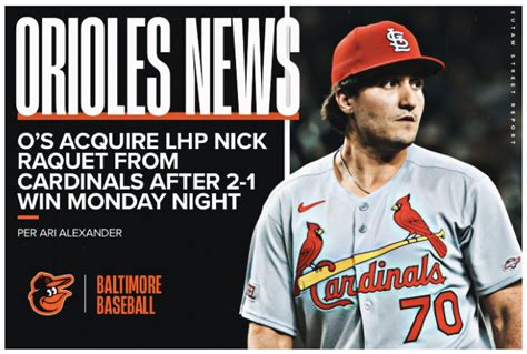 baltimore orioles os acquire lhp nick raquet