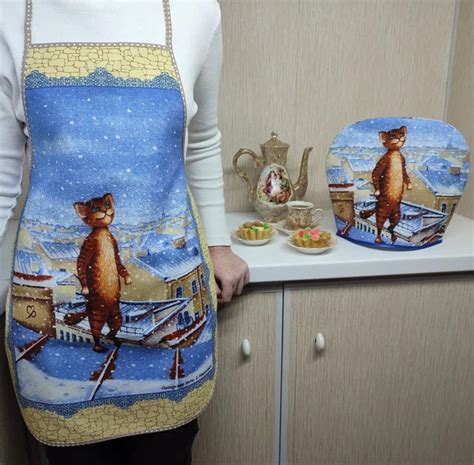Фартук кухонный 2шт, Набор - Кот на крыше - купить по доступным ценам в ...