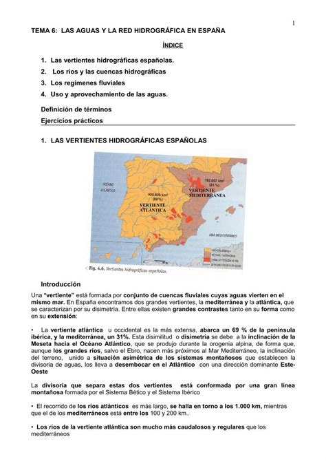 PDF Tema 6 Las aguas y red hidrográfica en España PDFSLIDE NET